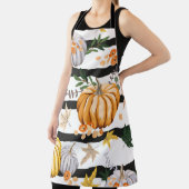 Autumn orange pumpkins, flowers, leaves, striped b schürze (InSitu)