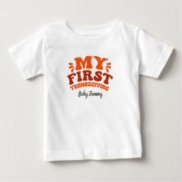 Autumn Orange Retro Mein erster Erntedank bearbeit Baby T-shirt