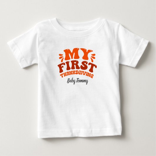 Autumn Orange Retro Mein erster Erntedank bearbeit Baby T-shirt (Vorderseite)