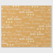 AUTUMN ORANGE YELLOW WHITE OKTOBER NOVEMBER GESCHENKPAPIER (Flach)