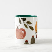 Autumn Orchard Ästhetik Zweifarbige Tasse (Mittel)