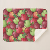 Autumn Orchard Harvest Watercolor Apple Pattern Sherpadecke (Vorderseite (Horizontal))
