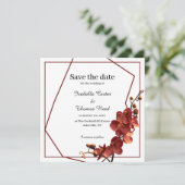 Autumn Orchid Romance Hochzeit im Herbst Save the Date (Stehend Vorderseite)