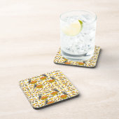 Autumn Owl and Pumpkin Pattern Plastic Coaster Set Getränkeuntersetzer (Rechte Seite)