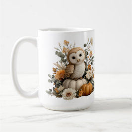 Autumn Owl mit Pumpkins Halloween Art Kaffeetasse