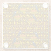 Autumn Owl Pumpkin Pattern Glass Coaster Glasuntersetzer (Rückseite)