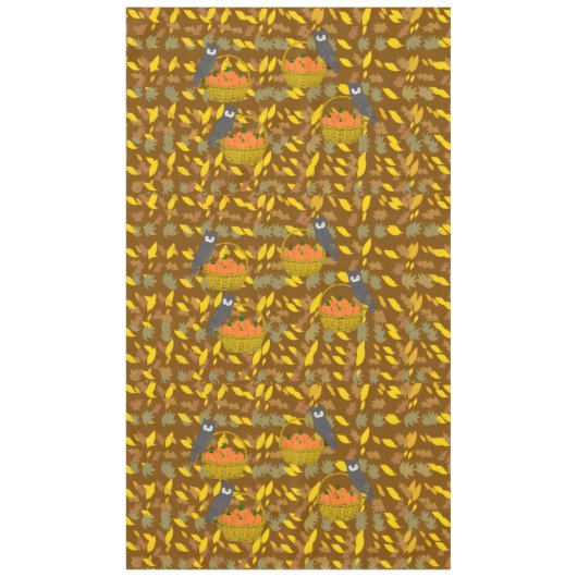 Autumn Owl Pumpkin Pattern Tablecloth Harvest Tischdecke (Vorderseite)