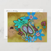 Autumn Paisley Postkarte (Vorne/Hinten)