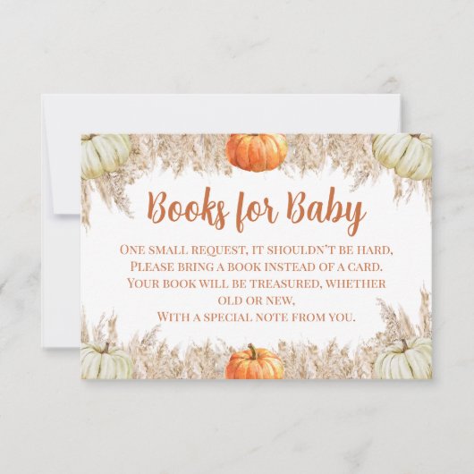 Autumn Pampas Grass Books for Baby Insert Dankeskarte (Vorderseite)