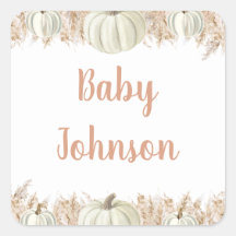 Autumn Pampas Grass Favor Tag | Rustic Fall Baby