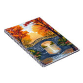 Autumn Park Bridge | Fall Foliage Watercolor Notizblock (Rechte Seite)