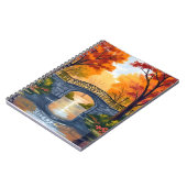 Autumn Park Bridge | Fall Foliage Watercolor Notizblock (Linke Seite)