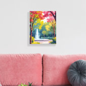 Autumn Park Fall Foliage Watercolor Leinwanddruck (Insitu (Wohnzimmer))