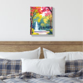 Autumn Park Fall Foliage Watercolor Leinwanddruck (Insitu (Schlafzimmer))