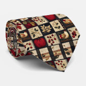Autumn Patchwork Neck Tie Krawatte (Gerollt)