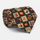 Autumn Patchwork Neck Tie Krawatte (Gerollt)