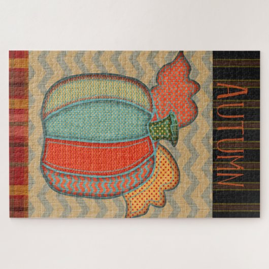 Autumn Patchwork Pumpkin Puzzle (Horizontal)