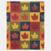 Autumn Patchwork Quilt Style mit Maple-Blätter Fleecedecke (Vorderseite)