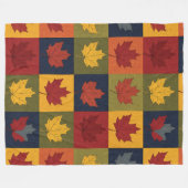 Autumn Patchwork Quilt Style mit Maple-Blätter Fleecedecke (Vorderseite (Horizontal))