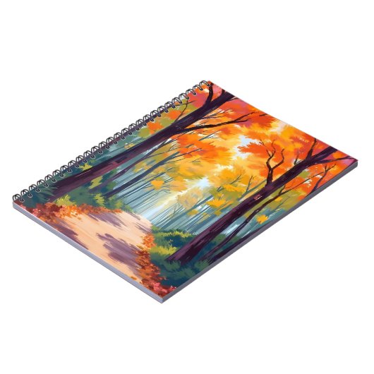 Autumn Path Fall Foliage Painting Notizblock (Linke Seite)