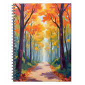 Autumn Path Fall Foliage Painting Notizblock (Vorderseite)