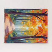 Autumn Path Fall Foliage Painting Puzzle (Horizontal)