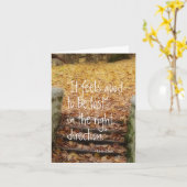 Autumn Path Stairs Poetry All Occas Karte (Gelbe Blume)