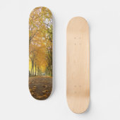 Autumn path with yellow trees and fallen leaves skateboard (Vorderseite)