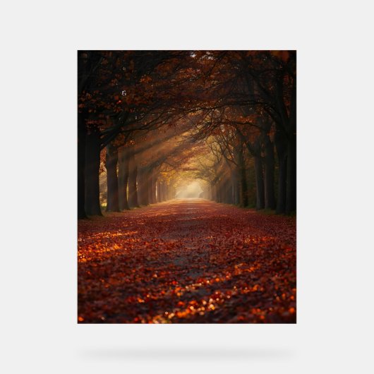 Autumn Pathway – Serene Tree Tunnel Art Print Acrylschild (Vorderseite)