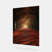 Autumn Pathway – Serene Tree Tunnel Art Print Acrylschild (Winkel)