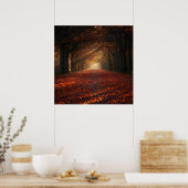 Autumn Pathway – Serene Tree Tunnel Art Print Poster (Küche)