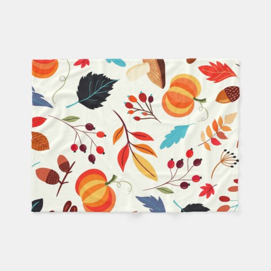Autumn Pattern Baby Fleece Blanket (Vorderseite (Horizontal))