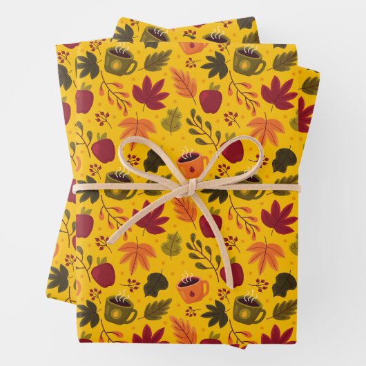 AUTUMN PATTERN DESIGN GESCHENKPAPIER SET (Beispiel)