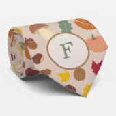 Autumn Pattern Monogram Neck Tie Krawatte (Gerollt)