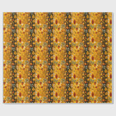 Autumn Pattern with Acorns, White Flowers  Geschenkpapier (Flach)