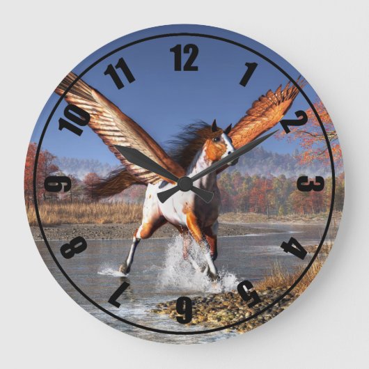 Autumn Pegasus Große Wanduhr (Vorderseite)