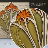 Autumn Petals Art Nouveau Fliese