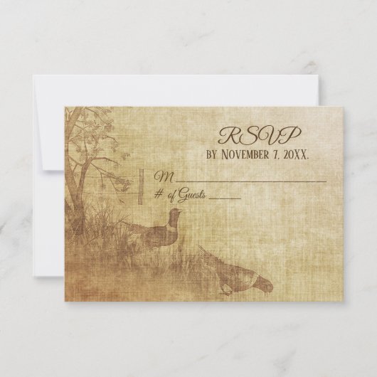 Autumn Pheasant Wedding RSVP (Vorderseite)