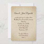 Autumn Pheasant Wedding Vow Erneuerung Einladung (Rückseite)