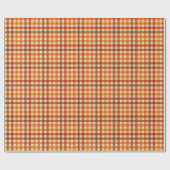 Autumn Picnic Gingham Checkerboard in Rusty Browns Geschenkpapier (Flach)