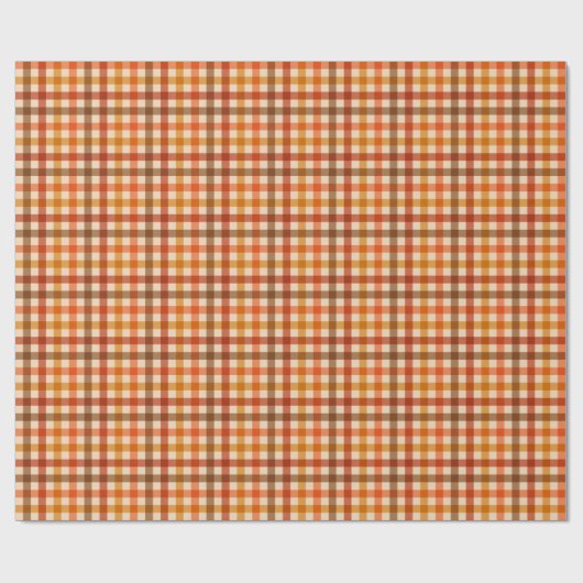 Autumn Picnic Gingham Checkerboard in Rusty Browns Geschenkpapier (Flach)