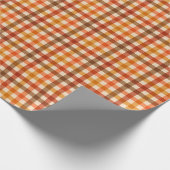 Autumn Picnic Gingham Checkerboard in Rusty Browns Geschenkpapier (Ecke)