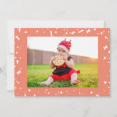 Autumn Pink Little Pumpkin 1. Geburtstag Foto Einladung (Rückseite)