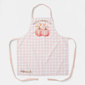 Autumn Pink Pumpkin Gingham Baking Schürze (Vorderseite)
