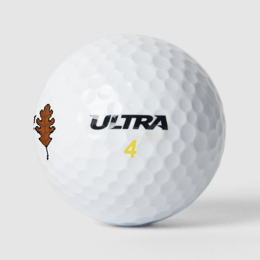 Autumn Pixel Leaves Golfball (Logo)