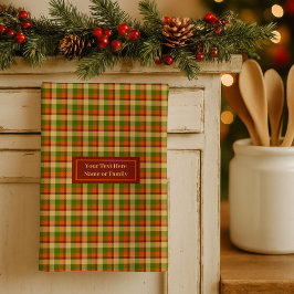 Autumn Plaid Dish Towel Custom Name Thanksgiving Geschirrtuch