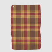 Autumn Plaid Faux Fabric Golf Towel  Golfhandtuch (Vorderseite)