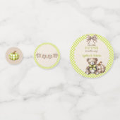 Autumn Plaid Teddy Bear Pumpkin Leaves Konfetti (Rückseiten)