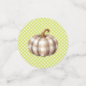 Autumn Plaid Teddy Bear Pumpkin Leaves Konfetti (Klein Vorderseite)