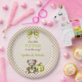 Autumn Plaid Teddy Bear Pumpkin Pappteller (Party)